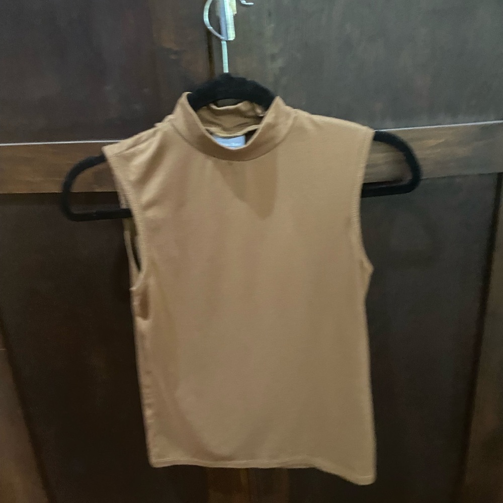 Olivia Rae Tan Fitted Sleeveless Tank Top